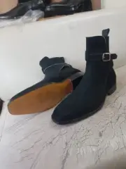 Superb Men's Black Suede Chelsea Trendy Handmade Smart Casual Boots
