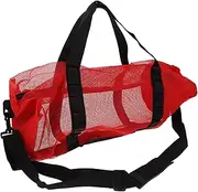 [GAROZATION] Beach Tote Bag Large Mesh Bag Red Beach Bag Shoulder Straps Pool Bag Storage for Swimsuits Beach Towels Lightweight