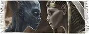 [XYMZR] Alien and Egyptian Pharaoh Women’s Scarf Soft Warm Long Scarves Shawl Wrap for Winter Autumn Spring Travel Office Home, Multi-colored