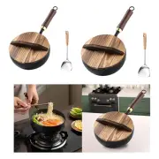 Iron Wok Pan Small Easy to Clean Multipurpose Flat Bottom Sturdy Cookware