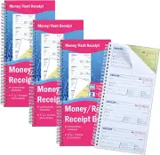 Rent Receipt Book - 200 Sets, 2-Part Carbonless, 5-1/4X11 In, Spiral Bound