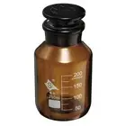 250mL Amber Reagent Media Graduated Borosilicate Glass Storage Bottle Amber Cap