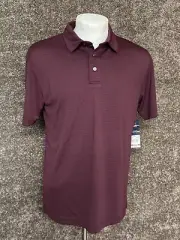 Ben Hogan Polo Shirt Men S Small Golf Performance Burgundy Black Stretch