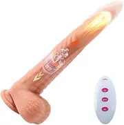9.84 inch Realistic Vibrating Thrusting Dildo Vibrator for Women 6 Thrusting & 8 Vibration Modes Heating Dildo with Strong Suction Cup Remote Contral Adult Sex Toy