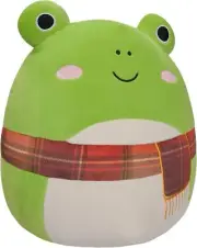 Squishmallows SQCR04581 Wendy - Green Frog WPlaid Scarf 12