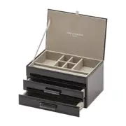 One Six Eight London Gabriella Jewellery Box with Drawers Black Medium