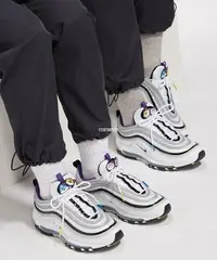 在飛比找Yahoo!奇摩拍賣優惠-Nike Air Max 97 白紫 子彈 防滑 運動鞋 慢