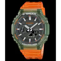 在飛比找蝦皮商城優惠-CASIO G-SHOCK新款撞色橘綠八角果凍錶GA-210
