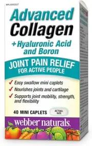 Webber Naturals Advanced Collagen with Hyaluronic Acid and Boron, 40 Caplet