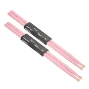2 Pair Wood Drumstick Anti Slip Handle Grips 5A Pink Drum Stick Wood Tip