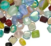 50 Grams Czech Aurora Borealis Glass 4mm-7x6mm Bead Mix with 0.9-1.8mm Hole