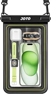 JOTO IP68 Large Waterproof Floating Phone Pouch, Big Float Dry Bag Cellphone Holder Case for iPhone 16 15 14 13 12 11 Pro Max Galaxy S24 S23 Ultra S22 S21 Waterproof Wallet for Cash Card Watch -Black