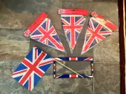 UNION JACK BUNTING BANNERS 11 FT LONG 10 FLAGS LICENSE PLATE FLAG included