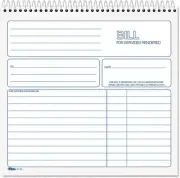 TOPS 2-Part Carbonless Bill for Services Rendered Book, 8 1/2 x 7 3/4, White