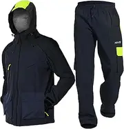[Navis Marine] Men's Waterproof Rain Suit: Reinforced Workwear Jacket & Pants Extremedry Combo Set - Breathable, Multi-Pocket