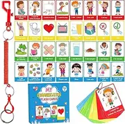 ZOIIWA 40PCS Autism Communication Cards for Speech Delay Children and Adults Special Needs Visual Aid Language Learning Cue Cards Special Ed Feelings Emotions Flash Cards for Autism Communication
