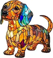 Corgi Lamp, Dachshund Lamp Stained Glass, Dachshund Lamps, Stained Resin Tabletop Night Light, Cute Dog Themed Led Table Lantern, Vintage Dog Night Light Home Decor (A)