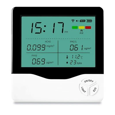 Meter PM2.5 PM1.0 PM10 HCHO Tester Air Quality Detector Humidity Temperature AQI