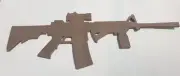 42" AR 15 MACHINE GUN FIRE ARM UNFINISHED DIY WOOD CRAFT W/ Red Dot Sight, Grip