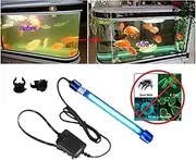 Aquarium UV light Sterilizer Water Clarifier UV Light Clean Green Algae Pet Dog House Bacteria-Killer UV Sterilizer Lamp for Sump Filter Tank Pond Swim Pool Home Sterilization (13W 13inch in length)