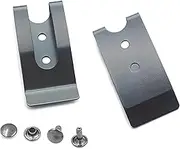 Bluemoona Metal 4 Sets Buckle, 54x25mm Holster Sheath Belt Clip Clasp Spring Hook Double Holes, Black, Black