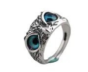 Charm Vintage Cute Men and Women Simple Design Owl Ring Silver Color Engagement Wedding Rings Jewelry Gifts - Resizable WN882 1