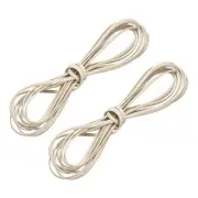 2 Bundles Flat Leather Cord, 5.5 Yards 5mm Leather Craft Lace Strip, Beige