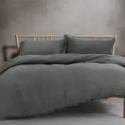 Ardor Boudoir Campbell Quilt Cover w/ Pillowcase Set Charcoal
