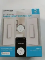 Merkury Innovations 3-Way Smart Light Switch Kit Requires 2.4Ghz Wifi 2 Pack New