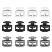 30pcs Plastic Cord Lock Double Hole Spring Cord Toggle Stopper, Multicolor