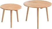 Nesting Tables Small Coffee Tables for Small Spaces Nesting End Tables Stacking Tables Round Coffee Table/Brown/2-Piece Set Feito na China Comfortable Anniversary