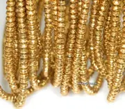 4X3MM GOLD HEMATITE GEMSTONE GOLD FACETED RONDELLE 4X3MM LOOSE BEADS 15.5"