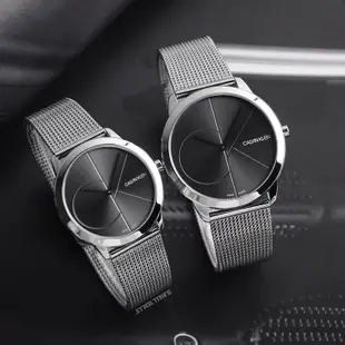 Calvin Klein美國原廠平輸 | CK手錶 大CK LOGO 簡約黑面 米蘭錶帶 對錶 K3M22123