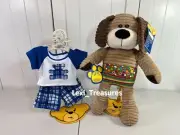 NEW Build A Bear Cozy Corduroy Pup Dog Plush 15" w/ NEW Pajamas Rare HTF