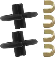 VGOL 2 Sets Kisser Buttons Fit for All Types of Bows Compound Recurve Archery Buckle with 4PCS Copper Anchor Clips, Black Golden