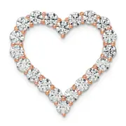 14k Rose Gold 3 Ct. Lab Grown Diamond VS/SI+ G+ Heart Chain Slide Pendant