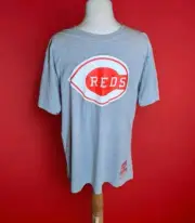 Mitchell & Ness COOPERSTOWN COLLECTION Cincinnati Reds Shirt M Grey Heather NWT