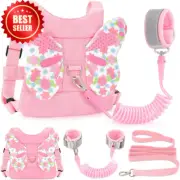 2-Pack Toddler Anti-Lost Wrist Link, Child Safety Harness, Butterfly Pink