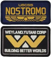 USCSS Nostromo Crew Weyland Yutani Cor Alien Patch -2PC iron on or Sew 4.0 inch