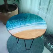 21" Round Epoxy Ocean Table Top For Coffee Tables - Unique Home Decor