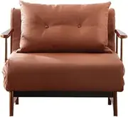 Z&y GLAa Sofa Chair Single Sofa Bed Dual- Purpose Study Nordic Simple Solid Wood Multifunctional Folding Small Apartment Double Sofa Stable and Durable Comfortable and Practical/Orange/82 * 66 * 82Cm