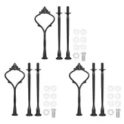 3 Set Cake Tray Stand Handle Plate Hardware Fitting, 3-Tiers Crown Black
