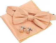 [FOMIYES] 1set Mens Bow Tie Set: Pre-tied Tuxedo Bowtie With Pocket Square Cufflinks For Wedding Party Formal Events