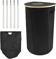 Swing Lid Kitchen General Waste - Kitchen Recycling General Trash | Oxford Cloth Recycling Bin with Removeable and Reusable Inner Bag | 26 Gallon Foldable Jar Recycle Container for Bottle Can