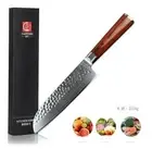 Santoku Knife 67 Layers Japanese Damascus Steel Wood Handle Hammered Cut Slicing