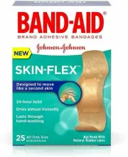 Band-Aid Brand Adhesive Bandages Skin Flex 24 HR Hold All One Size 25 Ct 12 Pack
