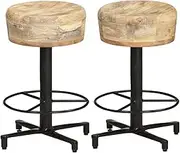 Bar Stools 2 pcs 52 cm Solid Mango Wood Bar Chair