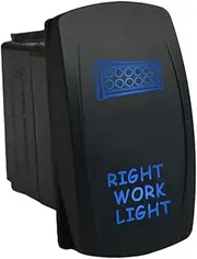 12V 20A / 24V 10A ON-Off Rocker Switch Right Work Light 6C59B Universal fits Toyota Nissan Holden Mitsubishi Ford Amarok etc. Dual LED in Blue