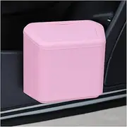 Universal Hanging Car Trash Garbage Can Flip Lid Dustbin Interior Organizer Box Auto Stowing Tidying Waste Container Accessories Car Trash can(Pink)