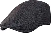 [howkuhat] Adjustable Women Beret Ivy Flat Cap Men's Vintage Forward Hat Newsboy Cap for Outdoor Golf Hunting Camping